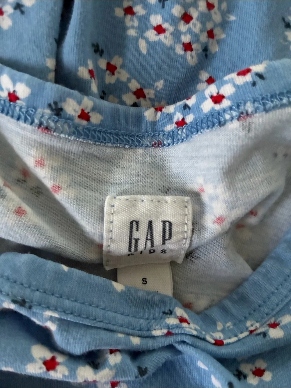 GAP Girls Blue Floral Drawstring Waist Dress